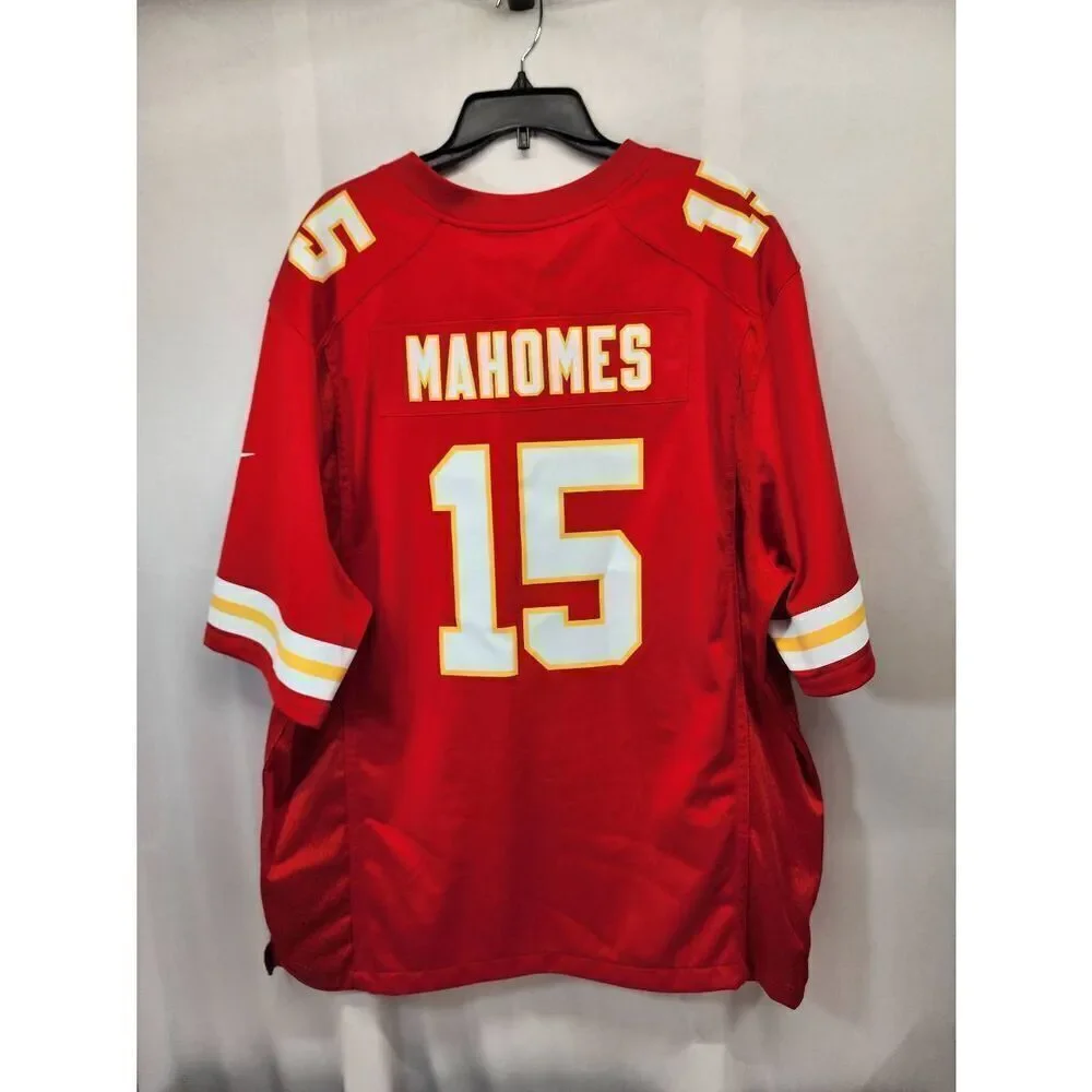 Nike NFL Kansas City Chiefs #15 Patrick Mahomes Red Game Jersey Mens 2XL Patch